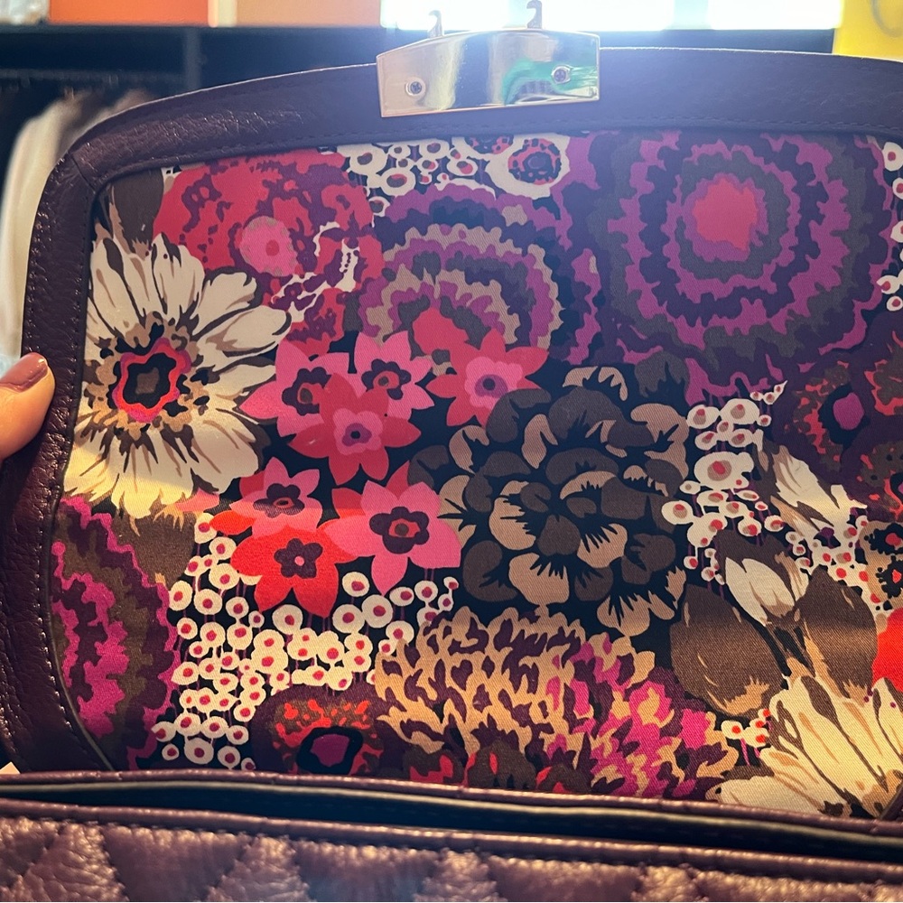 Vera Bradley Leather Stella Satchel Aubergine EUC - Picture 6 of 7